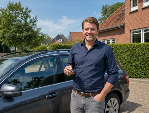 Verkäufer aus Falkensee mit dem verkauften Fahrzeug